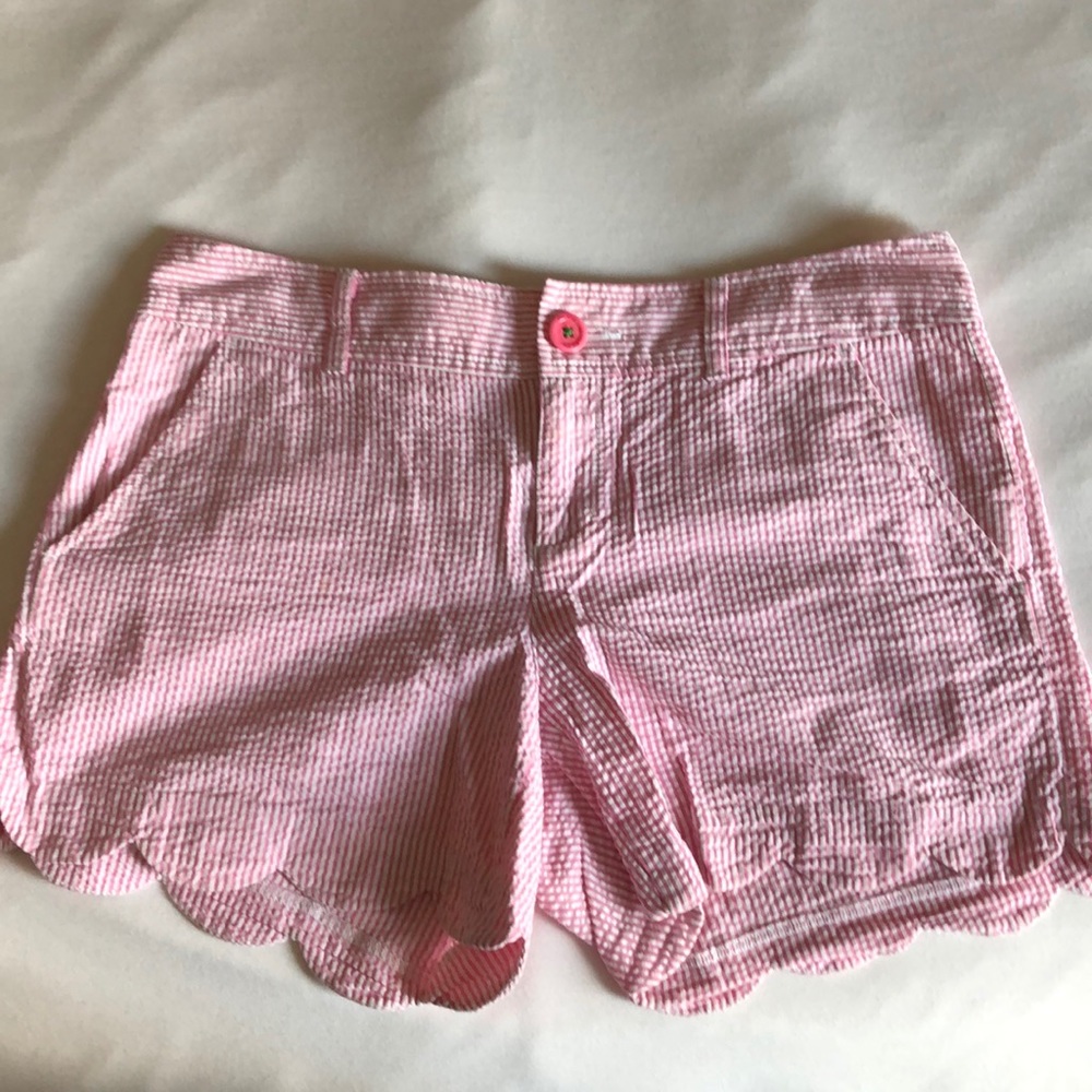Lilly Pulitzer Seersucker Pink Shorts, Sz 4